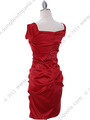 8638 Red Cocktail Dress - Red, Back View Thumbnail