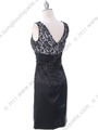 8653 Black and Silver Cocktail Dress - Black Silver, Back View Thumbnail