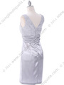 8653 Silver Cocktail Dress - Silver, Back View Thumbnail