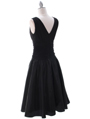 8658 Black Tea Length Dress with Bolero - Black, Back View Thumbnail