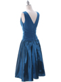 8658 Teal Tea Length Dress with Bolero - Teal, Back View Thumbnail