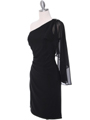 8659 Black One Shoulder Cocktail Dress - Black, Alt View Thumbnail