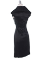 8671 Black Taffeta Cocktail Dress - Black, Back View Thumbnail