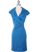 8671 Teal Taffeta Cocktail Dress, Teal