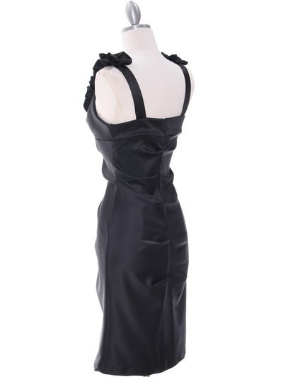 8681 Black Cocktail Dress - Black, Back View Medium