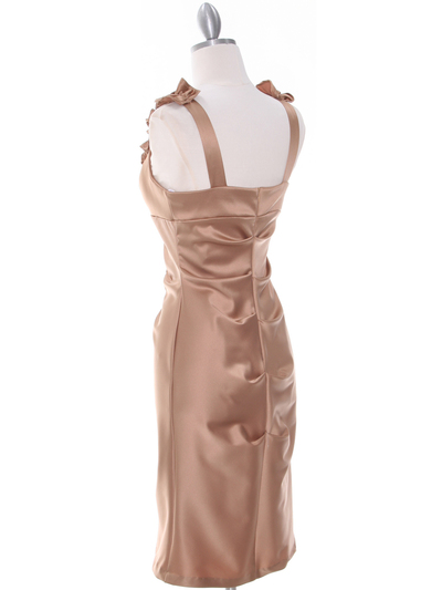 8681 Gold Cocktail Dress - Gold, Back View Medium