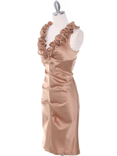 8681 Gold Cocktail Dress - Gold, Alt View Medium