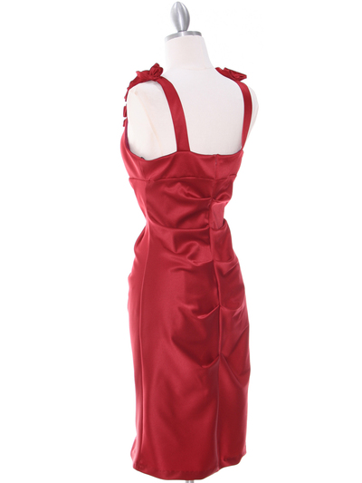8681 Red Cocktail Dress - Red, Back View Medium