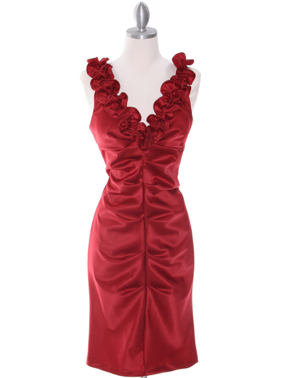 8681 Red Cocktail Dress - Red, Front View Medium