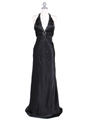 9002 Black Halter Evening Gown - Black, Front View Thumbnail