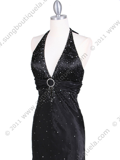 9002 Black Halter Evening Gown - Black, Alt View Medium