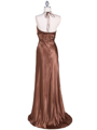 9002 Brown Halter Evening Gown - Brown, Back View Thumbnail