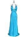 9002 Turquoise Halter Evening Gown - Turquoise, Front View Thumbnail