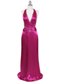9003 Raspberry Halter Evening Gown - Raspberry, Front View Thumbnail