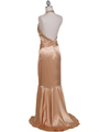 9005 Gold Halter Beaded Evening Gown - Gold, Back View Thumbnail