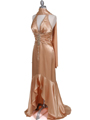 9005 Gold Halter Beaded Evening Gown - Gold, Alt View Thumbnail