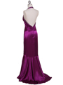 9005 Purple Halter Beaded Evening Gown - Purple, Back View Thumbnail