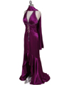 9005 Purple Halter Beaded Evening Gown - Purple, Alt View Thumbnail