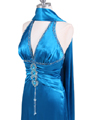 9005 Turquoise Halter Beaded Evening Gown - Turquoise, Alt View Thumbnail