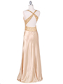 9010 Gold Beaded Evening Gown - Gold, Back View Thumbnail