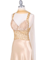 9010 Gold Beaded Evening Gown - Gold, Alt View Thumbnail