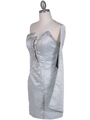 90201 Silver Sequin Party Dress - Silver, Alt View Thumbnail