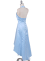9051 Baby Blue Halter Hi-Low Satin Evening Dress - Baby Blue, Back View Thumbnail