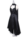 9051 Black Halter Hi-Low Satin Evening Dress - Black, Alt View Thumbnail