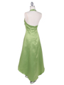 9051 Green Halter Hi-Low Satin Evening Dress - Green, Back View Thumbnail