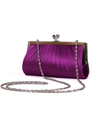 FN90681 Purple Satin Clutch with Rhinestone Clasp - Purple, Alt View Thumbnail
