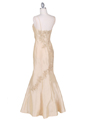 9071 Gold Evening Gown - Gold, Back View Thumbnail