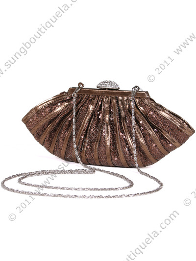 HBG90724 Brown Sequin Evening Bag - Brown, Alt View Medium