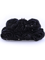 92000 Black Sequin Floral Evening Bag - Black, Front View Thumbnail