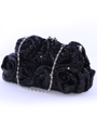 92000 Black Sequin Floral Evening Bag - Black, Alt View Thumbnail