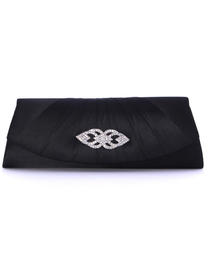 HBG92404 Black Evening with Rhinestone Decor - Black, Front View Medium