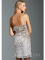95129Y Sequin Embellished Short Prom Dress By Terani - Ivory, Back View Thumbnail