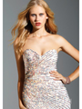 95129Y Sequin Embellished Short Prom Dress By Terani - Ivory, Alt View Thumbnail