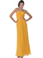 9517 Yellow One Shoulder Chiffon Prom Dress - Yellow, Front View Thumbnail