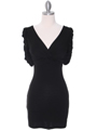 9764 Black Jersey Party Dress - Black, Front View Thumbnail