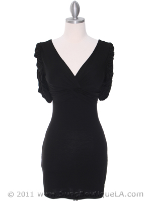 9764 Black Jersey Party Dress, Black