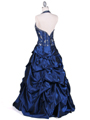 9827 Deep Blue Beaded Evening Gown - Deep Blue, Back View Thumbnail