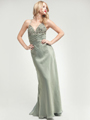 AC202 Khaki Green Chiffon Prom Dress - Khaki Green, Front View Thumbnail