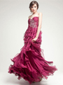 AC203 Ruffled Layered Prom Dress - Victorian Purple, Front View Thumbnail