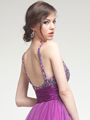 AC204 Sequin Bodice Prom Gown - Purple, Back View Thumbnail