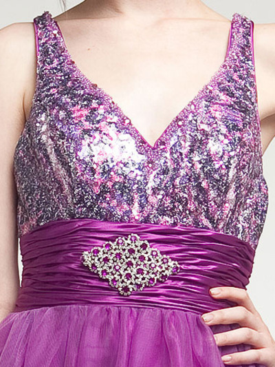 AC204 Sequin Bodice Prom Gown - Purple, Alt View Medium