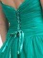 AC206 Embroidered Rosette Prom Gown - Emeral Green, Back View Thumbnail