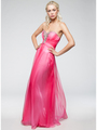 AC207 Chiffon Sweetheart Evening Dress - Fuschia, Front View Thumbnail
