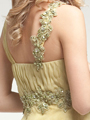 AC208 Embroidered Chiffon Prom Dress - Green, Back View Thumbnail