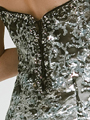 AC209 Silver Sequin Prom Dress - Silver, Back View Thumbnail