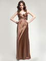 AC212 Latte Beaded Prom Dress - Latte, Front View Thumbnail